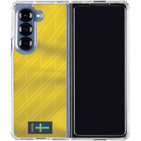 Sweden Soccer Flag Galaxy Z Fold6 Clear Case